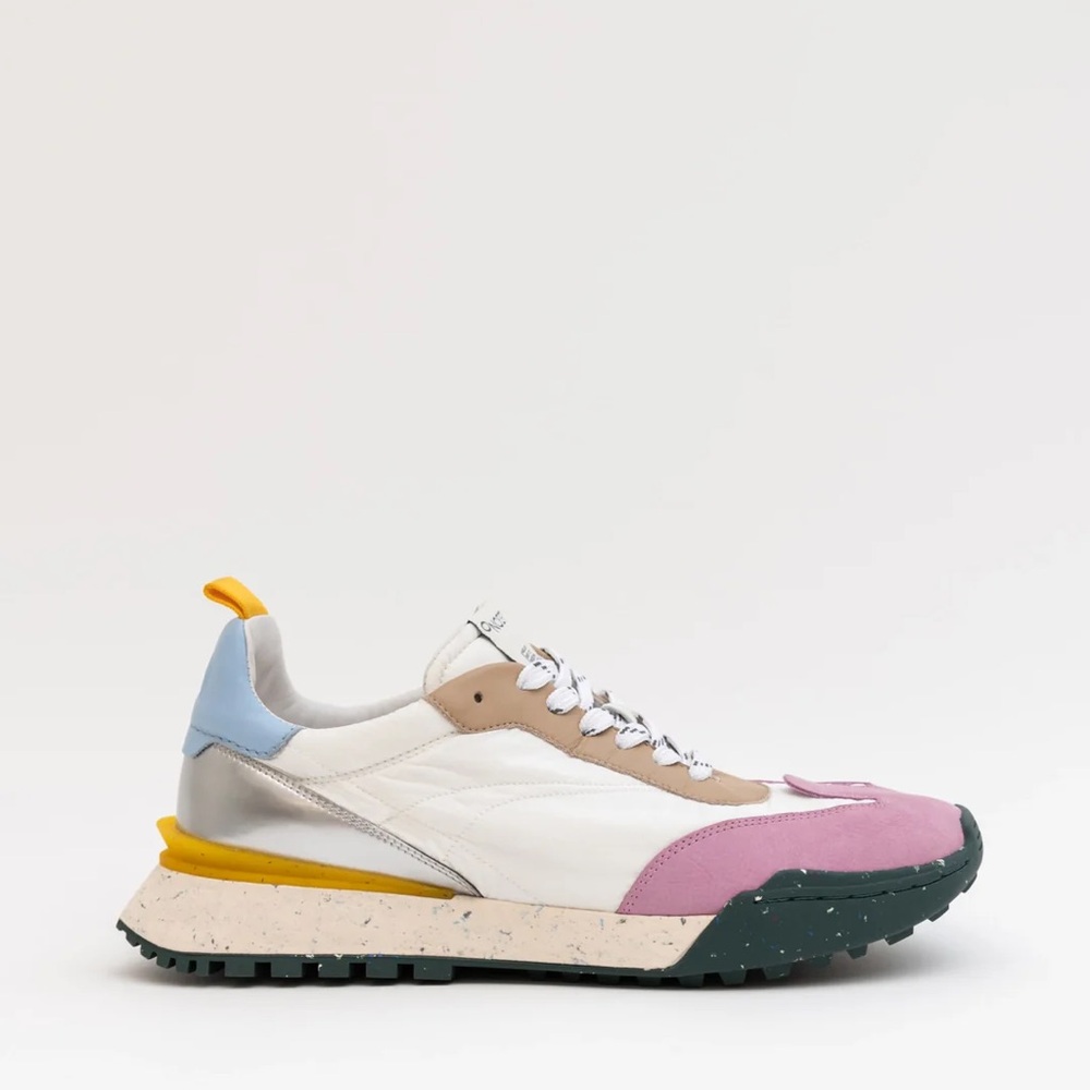 Colorful Women's Sneakers with Pink and Blue Accents